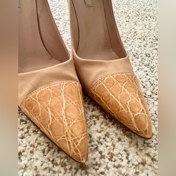 Prada Satin Heel with Croc Embossed Toe Sz 38 - Picture 5 of 7
